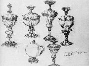 Albrecht Durer Six Goblets - Pen oil on canvas